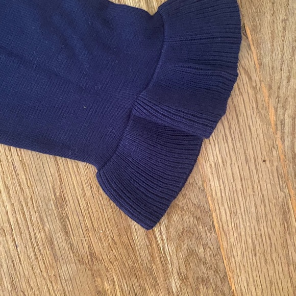Isaac Mizrahi Navy Blue Ruffle Sleeve/Hem Lightweight Sweater, Size XXS - Picture 3 of 7